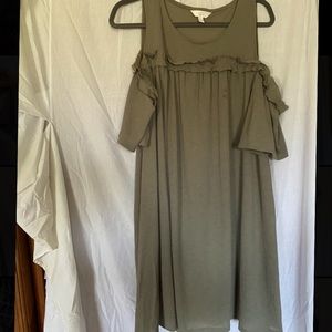 Olive Green Cold-Shoulder Lauren Conrad Dress